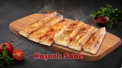 Duble kaşarlı sade pide, çift kat bol kaşarlı