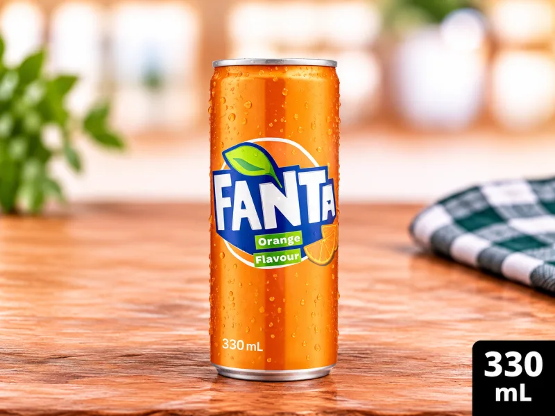 Kutu fanta, portakal aromalı gazlı içecek kutusu