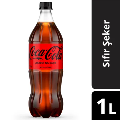 1 litre kola zero, şekersiz büyük boy gazlı içecek