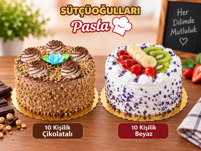 12 kişilik pasta, büyük boy kremalı yaş pasta