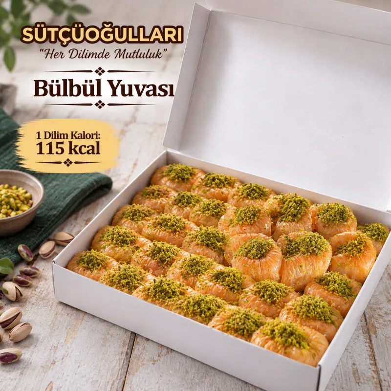 Bülbül yuvası, yuva şeklinde fıstıklı baklava
