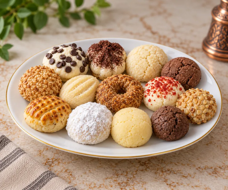 Kuru pasta, çeşitli kuru pasta ve kurabiye karışımı
